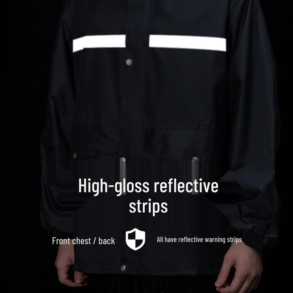 Protective Reflective Motorcycle Rain Suit - Ideal for Construction, Cycling & Riding