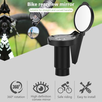 Espejo Retrovisor para Bicicleta Ángulo de 360° Ajustable Portátil Ligero Resistente a Impactos Espejo de Bicicleta Para Manillar