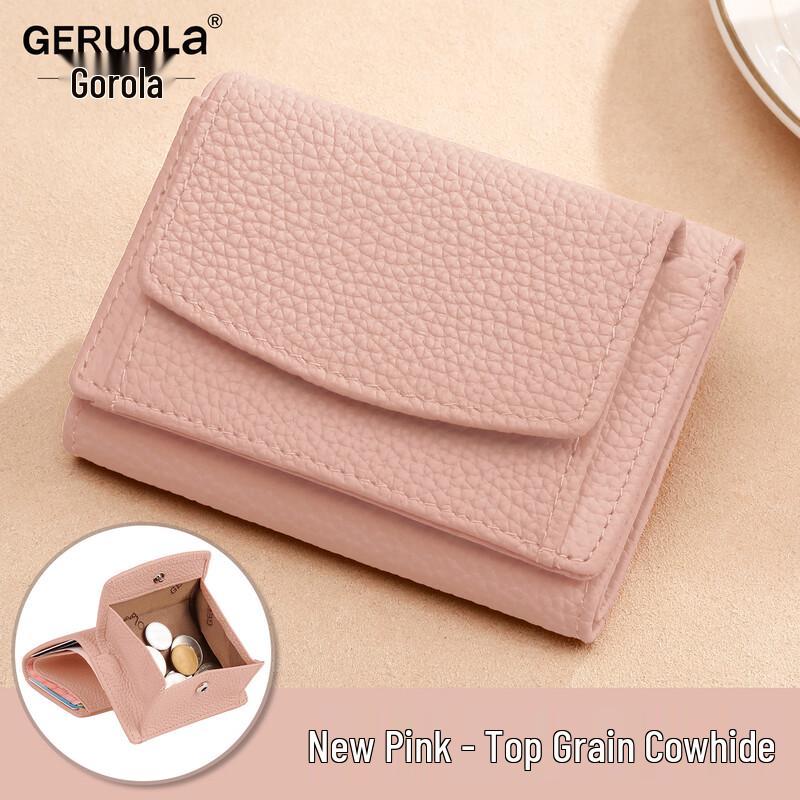 Geruora Soft Leather Mini Women s Bi-Fold Wallet & Coin Purse