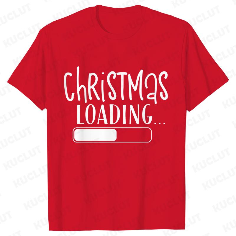 Christmas Loading Graphic TShirt Men Clothing Xmas Short Sleeve Tees Happy New Year Tshirt Trendy Merry Christmas Y2k Tops