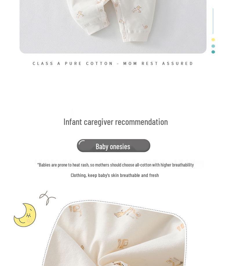 Baby Padded Romper: Warm, Boneless, Thickened Cotton, Double-Breasted, Perfect for Autumn and Winter - 40g Children's Crawling Suit