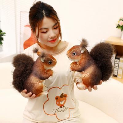 Cute Simulated Little Squirrel Doll Plush Toy Hamster Doll Children's Company Soothing Rag Doll Birthday Gift