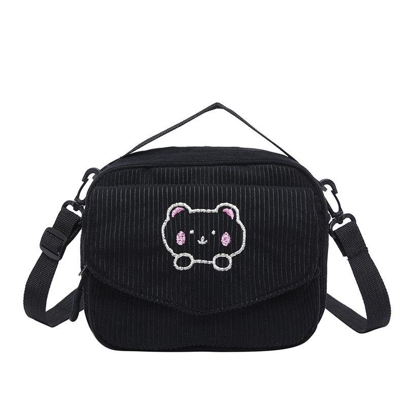 Corduroy Messenger Bag Female College Style Girl Sweet Small Square Baosen Series Retro Versatile Shoulder Messenger Bag