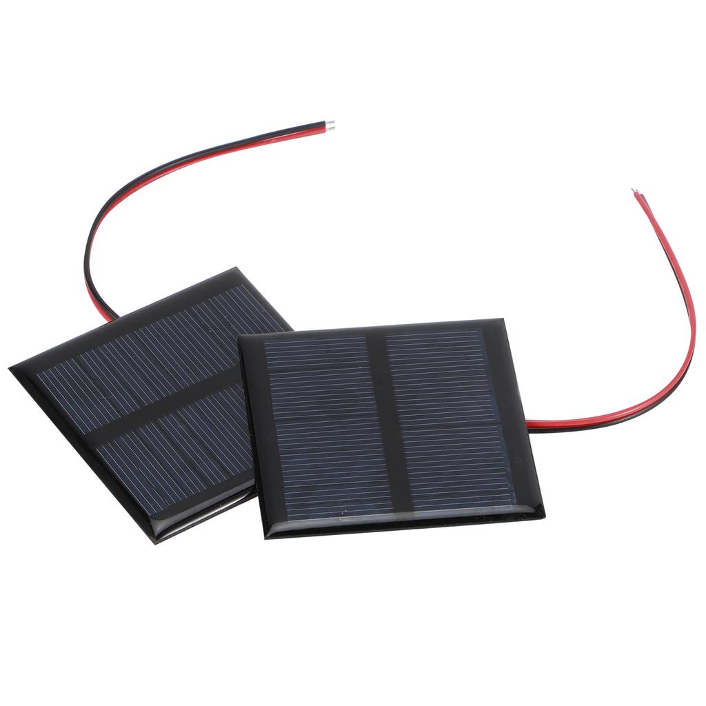 2Pcs 5.5V 0.6W Wired Solar Panel Multifunctional Portable Mini Solar Board Polysilicon