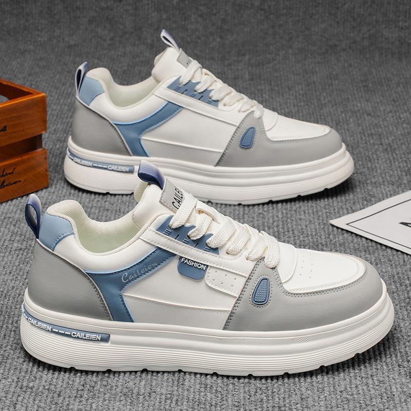 Autumn Men's Shoes New Breathable Little White Shoes Men's Trend Versatile Thick Sole Lightweight Wear-resistant Sports Shoes Casual Board Shoes