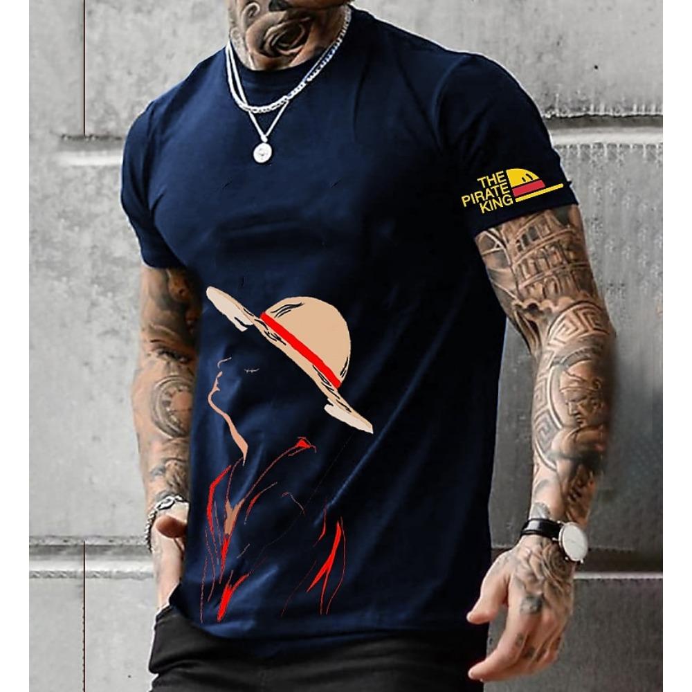 

One Piece Обезьяна D. Футболка Луффи Аниме Мультфильм Аниме 3D Классический Уличный Стиль Для Пары Мужская M