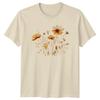 Autumn Floral Watercolor Wildflower Art Womens T-Shirt Botanical Floral