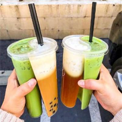 10ks 700ml jednorázové plastové kelímky s víčky Dvojitá mřížka zahuštěný kelímek Pár Sdílený kelímek na pití Bubble Tea Boba Smoothie