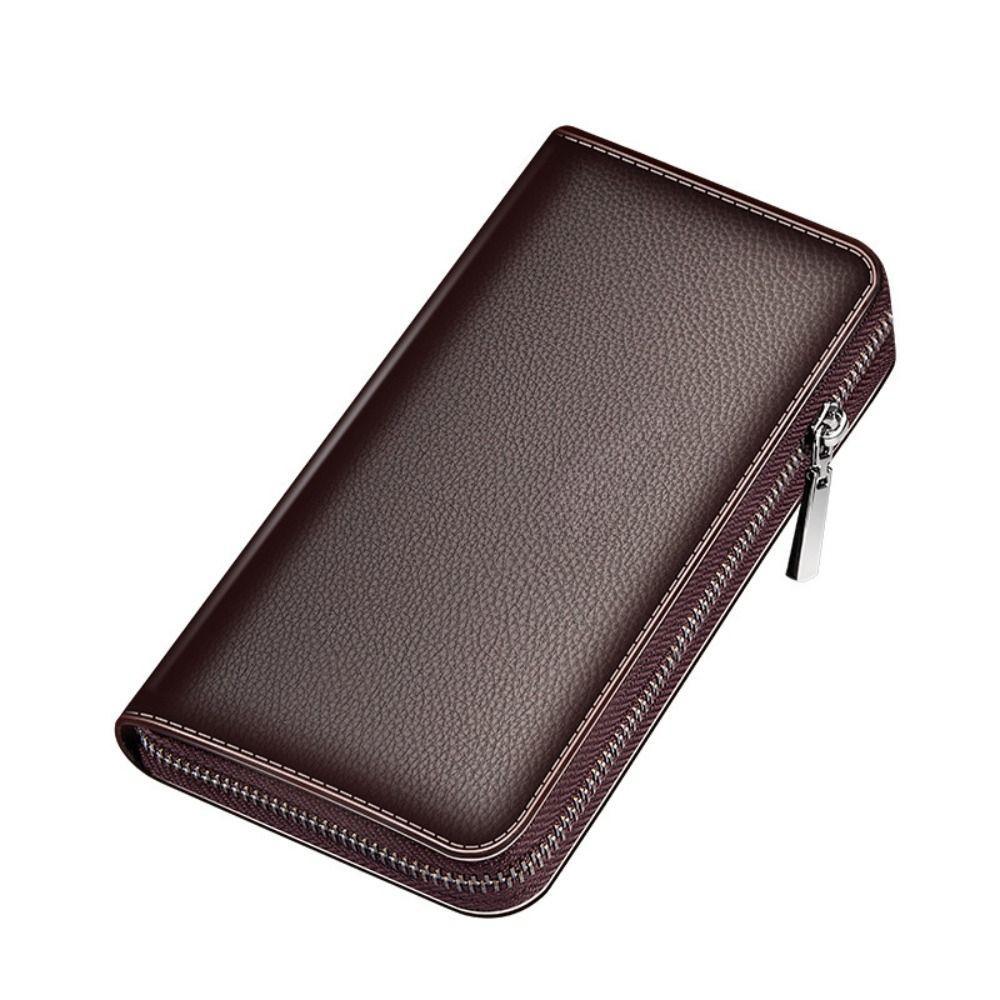New Men's Wallet Short Frosted Leather Wallet Retro Zipper Vertical Wallet Luxury Multi-Card Wallet Phone Bag Coin Purse