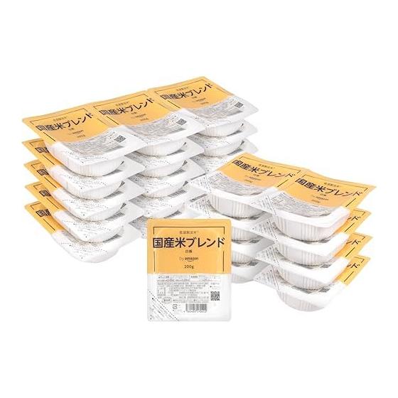 by Amazon Packed rice, domestically produced rice, 200g x 24 pieces, low temperature process rice
