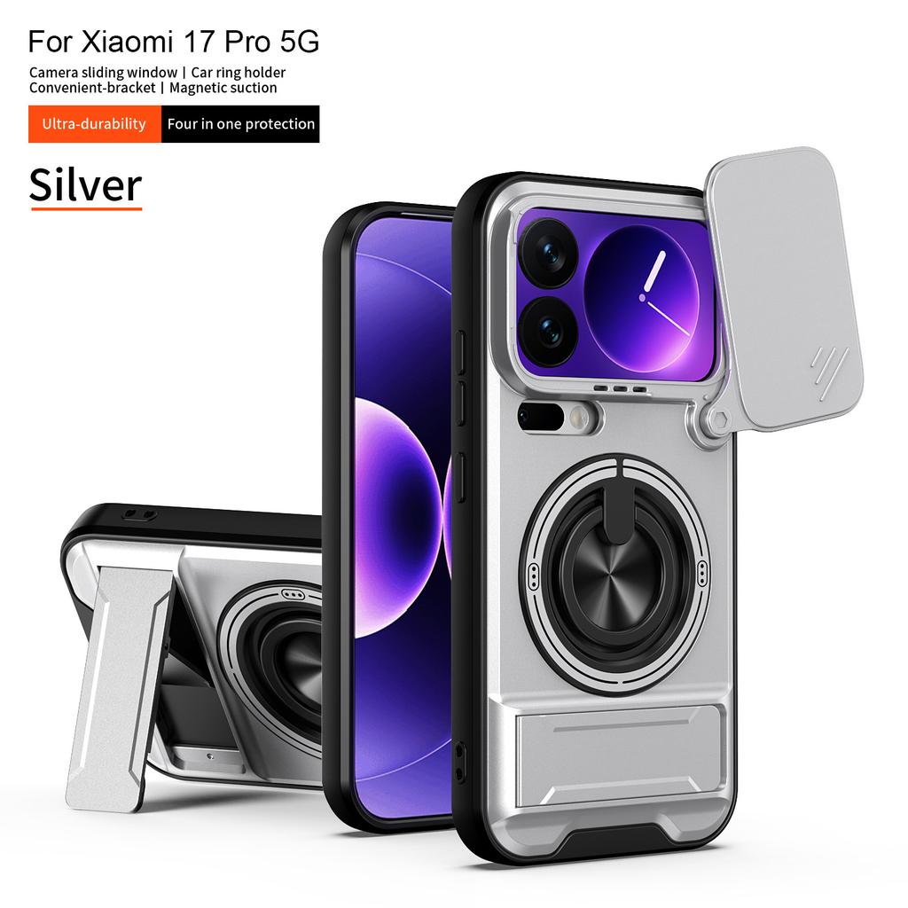 Applicable to Xiaomi 17ProMax Shunjia mobile phone case Xiaomi 15T window push POCOM8Pro bracket anti-drop protective case