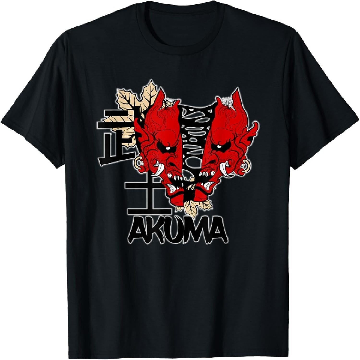 Akuma Oni Mask Harajuku Japan Demon T-Shirt S