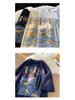 Men's Oversized Ethereal Letter Print Pure Cotton Short-Sleeve T-Shirt - American Street Style