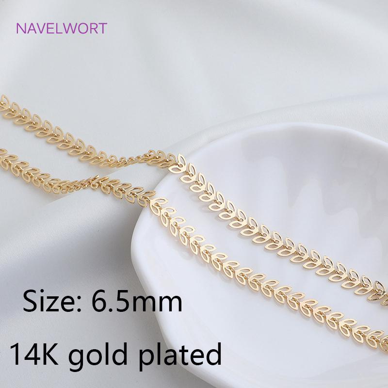 Wholesale 14K Gold Plated Brass Metal Loose Chains Bulk Chains For Jewelry Making,DIY Handmade Jewellery Making Supplies