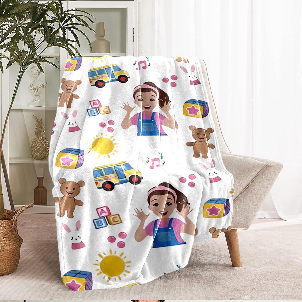 Ms. Rachel Theme Printed Blanket - Perfect for Couch, Bed, Travel & Outdoor Use | Machine Washable, Cozy & Durable.
