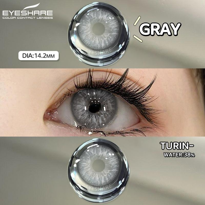 Natural Colored Contacts Lenses Brown 1 Pair Contacts Beauty Pupils Color Contacts Yearly Makeup Cosmetic Gray Contacts