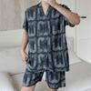 New Artificial Cotton and Silk Short-sleeved Shorts Summer Pajamas Women's Sweet Cardigan Casual Loungewear