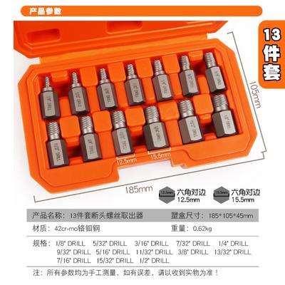 Damaged Screw Extractor and Nut Remover Tool Kit