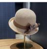 2025 New Arrival! Women's Summer Rolled Brim Sun Hat | Organza Flower Decorated Bucket | Short Brim Pot & Straw