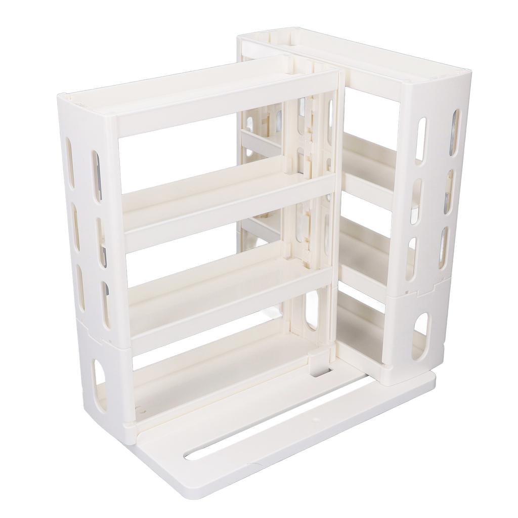 Folding Storage Shelf 90 Degree Rotating Spice Organizer Rack for Kitchen and Bathroom Cabinet
