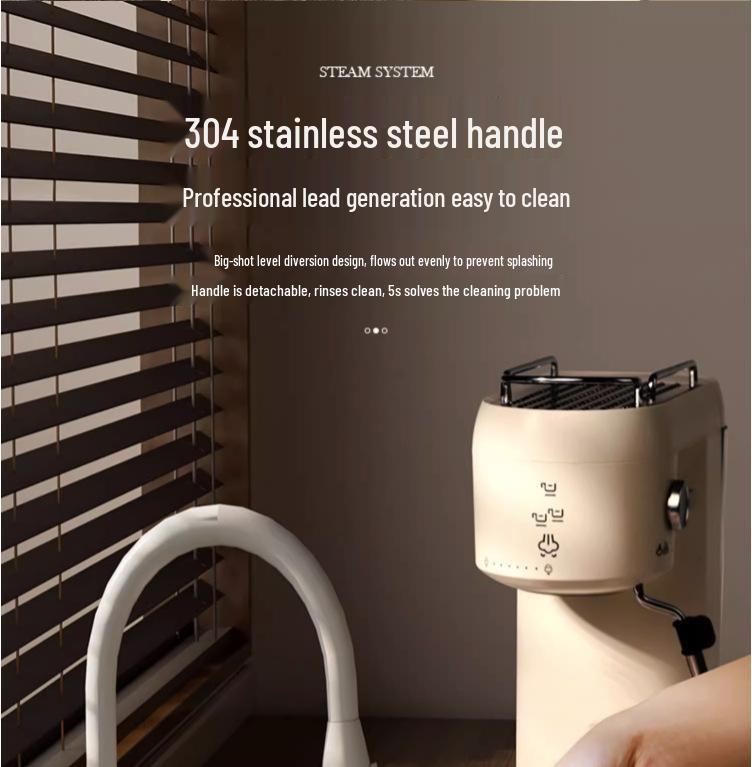 110V US Plug Semi-Automatic Espresso Machine with Milk Frother & Grinder