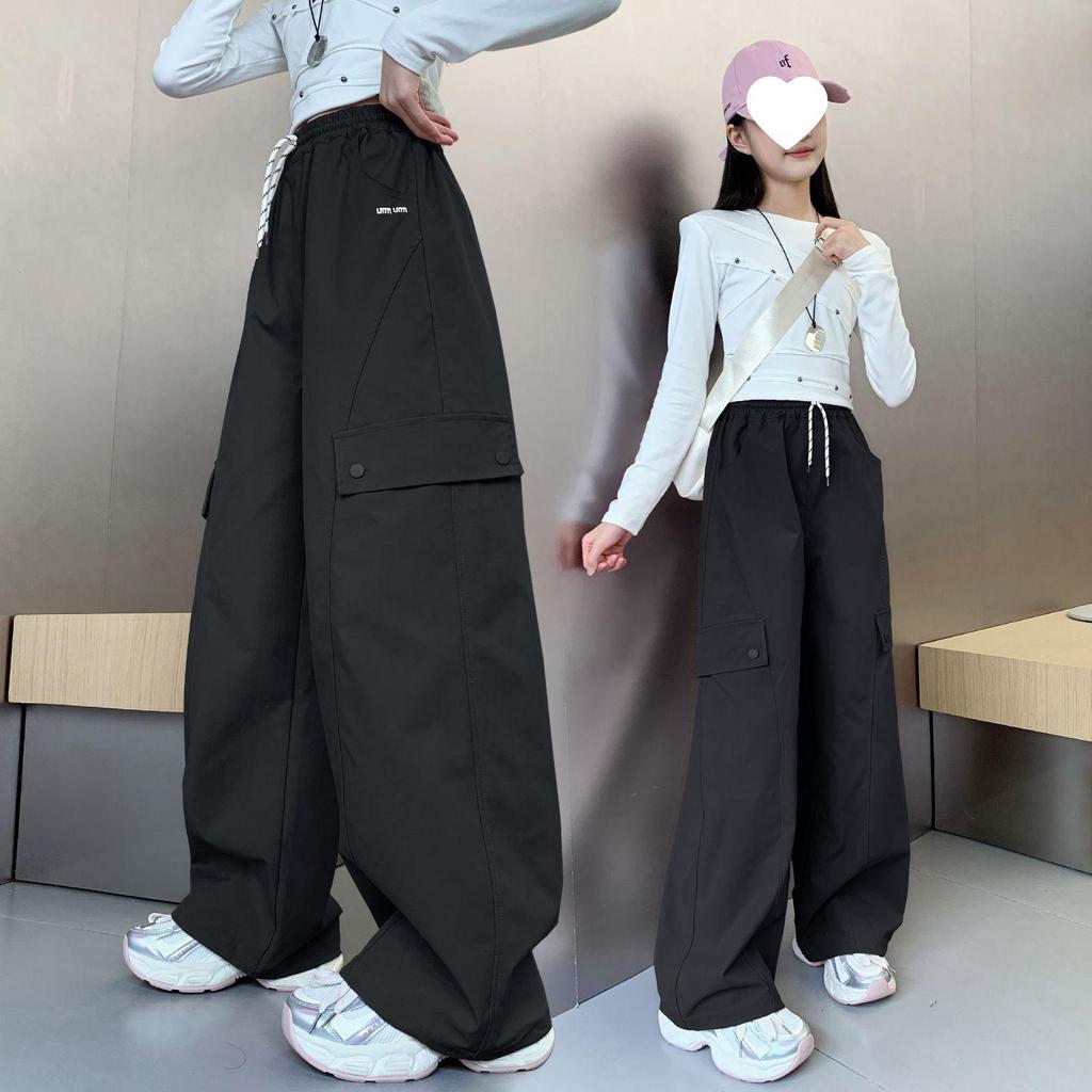 Sonbahar/Kış 2025 Kız Çocuk Düz Bacak Spor Pantolonu - Ortaokul Çocukları Uzun Pantolon