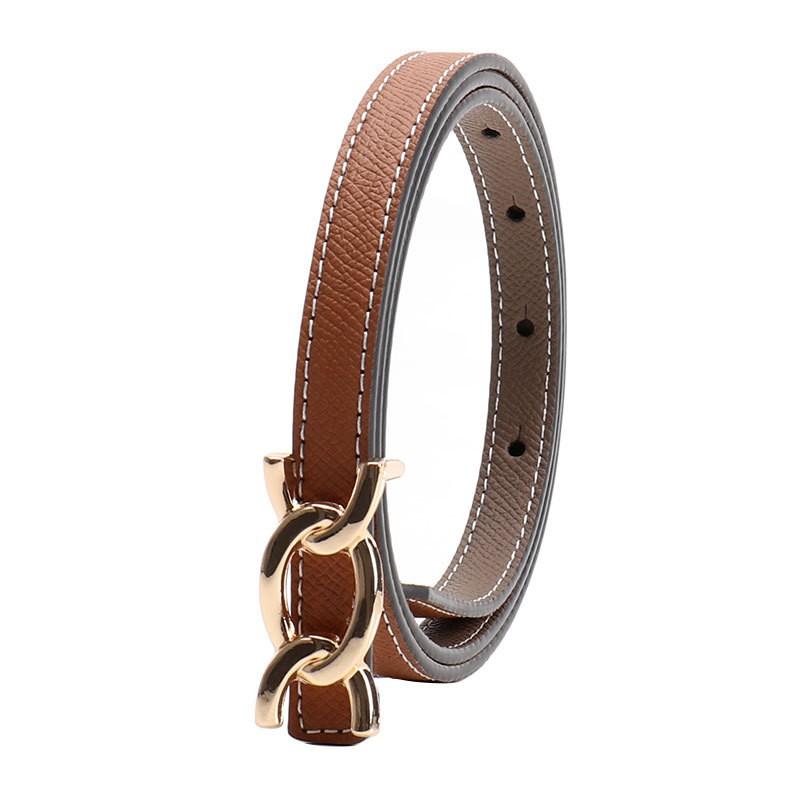 Slim Womens Belt With Alloy Pin Buckle Ultra-Thin Faux Leather Waistband Dresses Blazers Casual Office Wear