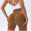 Women's High-Waist Seamless Yoga Shorts – Pleated Peach Butt Tummy Control, Summer Cycling & Running