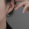New Korean Silver Color Hoop Earrings for Women Trend Vintage Geometric Irregular Dislocation Ear Studs Earring Jewelry