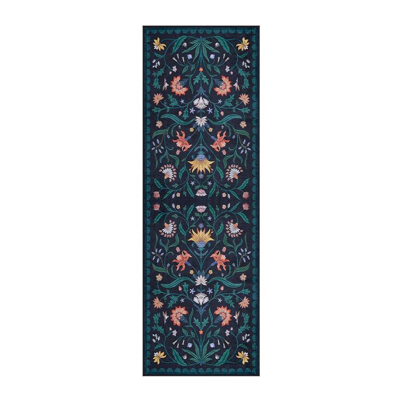 Hallway Carpet Stair Walkway Long Strip Foot Mat Machine Washable Foldable Floor Mats Bohemian Floral Style Home Decoration Rug