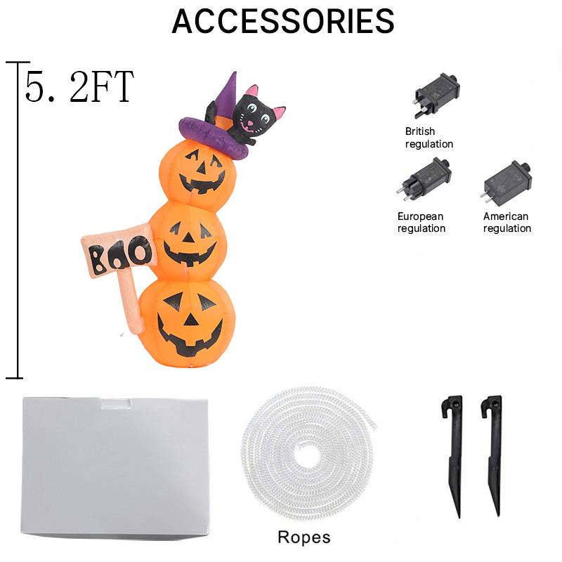 Halloween Inflatable Toys Terror Decorations Courtyard Prop Built-in LED Lights Inflatable Model Outdoor Ornament Garden Decor