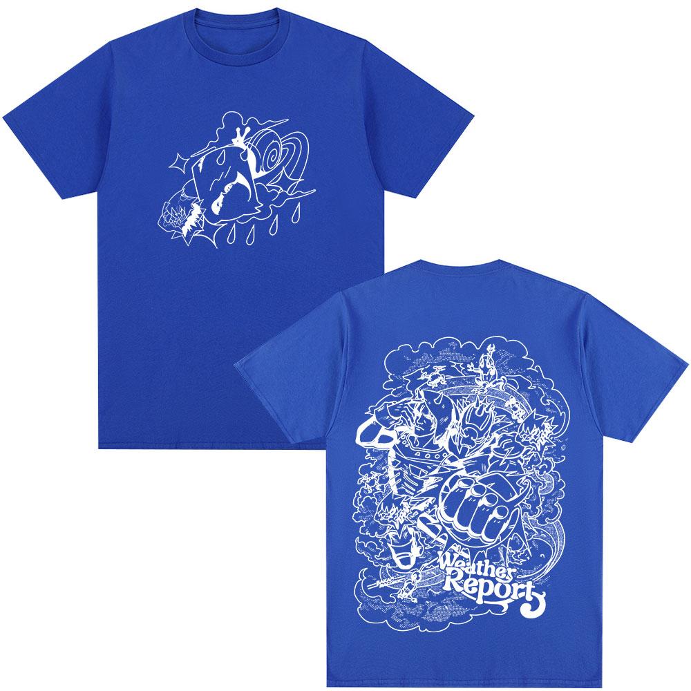 Anime Jojo Bizarre Adventure Weather Report T Shirts Men's Women Casual Cotton Short Sleeves Oversized T-shirts