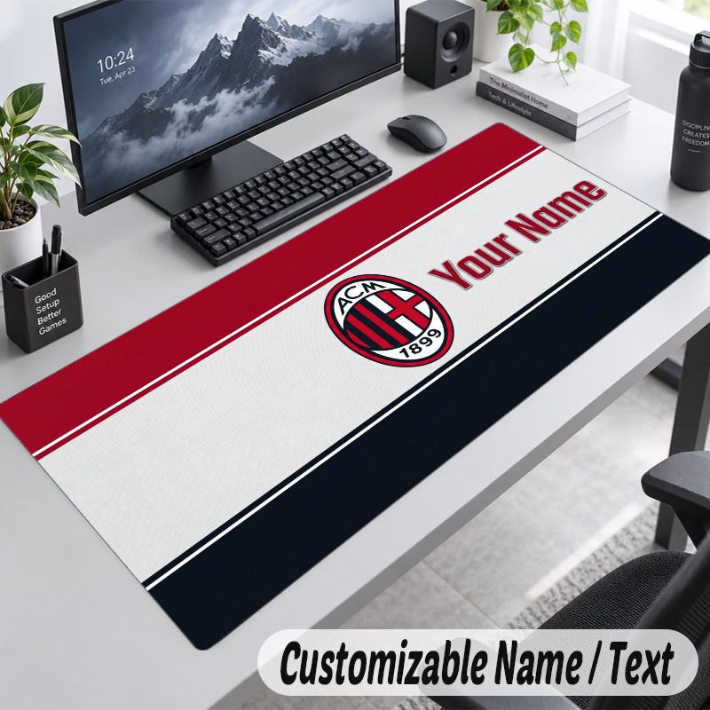 AC Milan Personalized Large Mouse Pad Custom Name Text Extended Desk Mat Gaming Mousepad