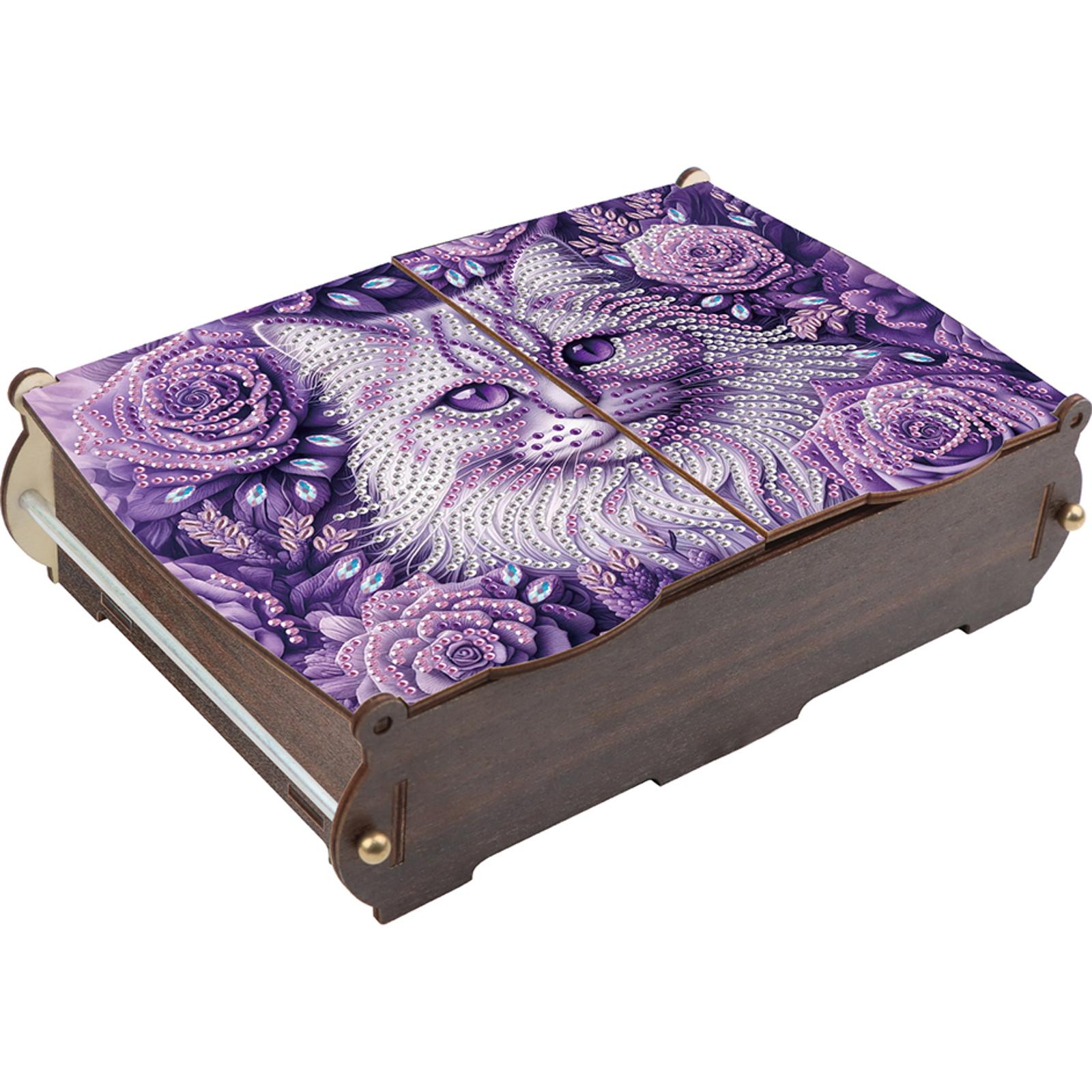

DIY Diamond Art Wooden Box Diamond Art Storage Case DIY 5D Craft Jewelry Box for Jewelry & Crafts Organization