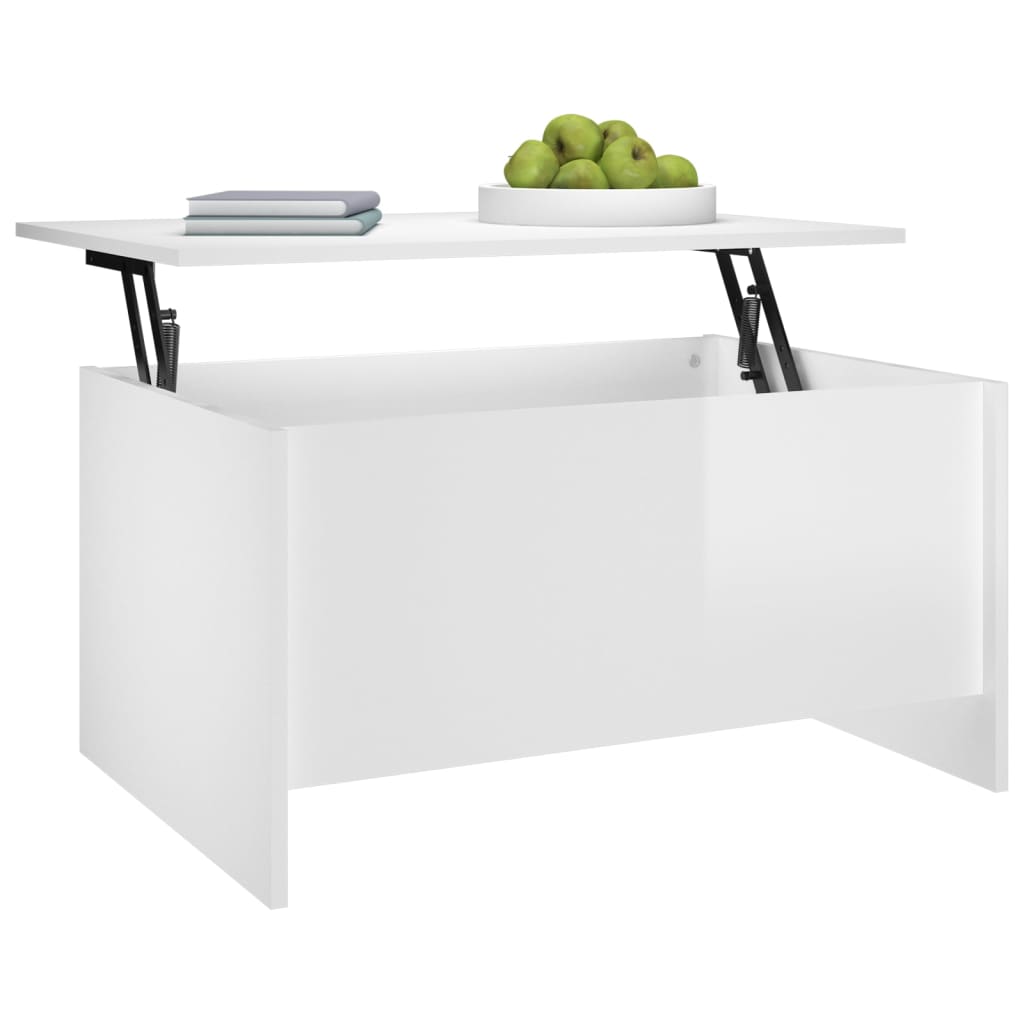 Vidaxl Coffee Table, Glossy White, 80X55.5X41.5 Cm