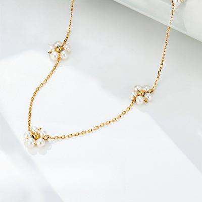 Simple Pearl Small Daisy Collarbone Chain High-end Necklace Bath Can Wear Accessories Women