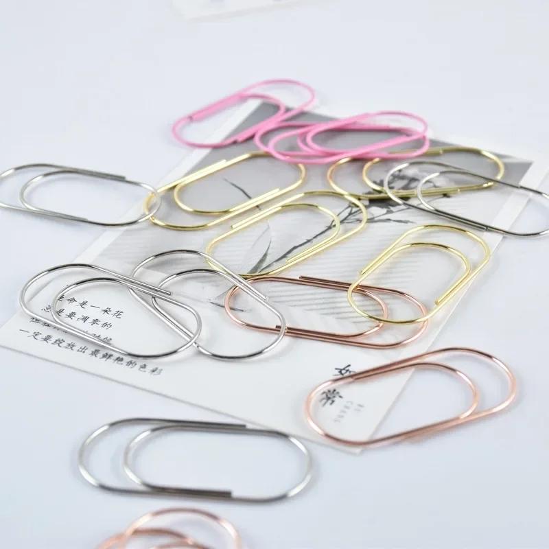 15pcs Large Size Paper Clips 50x25mm Wide Design 4 Color Options for Documents