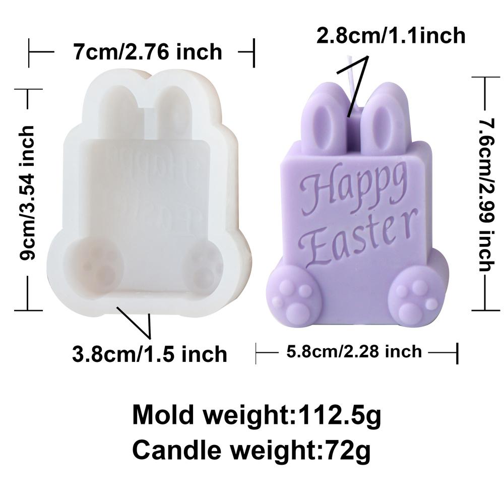 Easter Embossed Egg Flower Rabbit Candle Silicone Mold DIY Animal Bunny Scented Soap Plaster Making Mould Home Decor