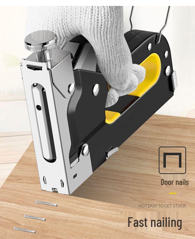 Three-in-One Handheld Woodworking Staple and Brad Nailer for Cabinets and Sofas