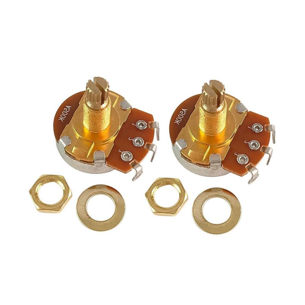2Pcs Short Shaft Guitar Potentiometers A500K/B500K Linear Taper Potentiometer Volume Tone Guitar Pot Guitar Accessory