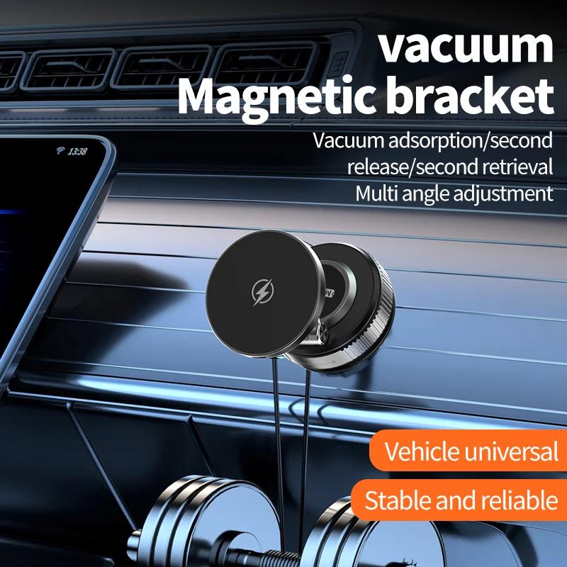 Magnetic Wireless Charger Holder Vacuum Phone Stand for Magsafe iPhone 17-12 Pro Max 360° Adjustable Suction Cup Car Dashboard