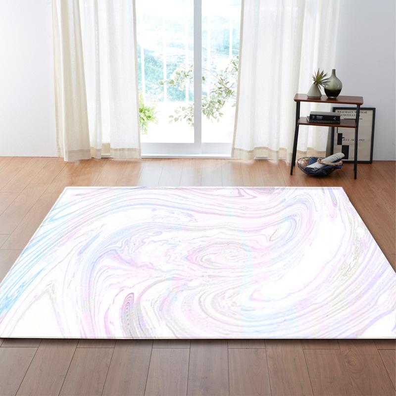 Marble Living Room Carpet Bedroom Floor Mat Pattern Flexible Binding Zhi