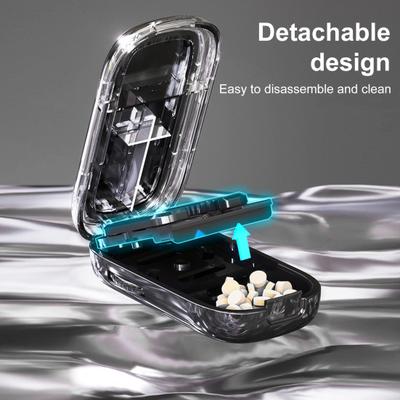 Yousheng Precision Pill Cutter with Safety Guard Compact Portable Design Easy-Clean Detachable Storage Case Tablet Organizer
