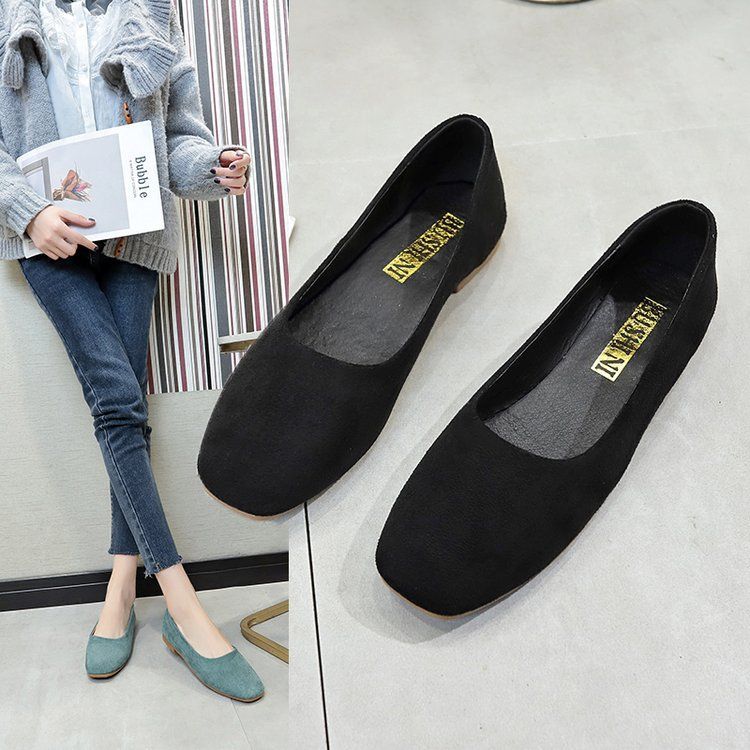 Women's Shoes Low Heeled and Gentle Shoes Spring and Autumn Shoes Flat Bottomed French Shallow Mouth Single Shoes