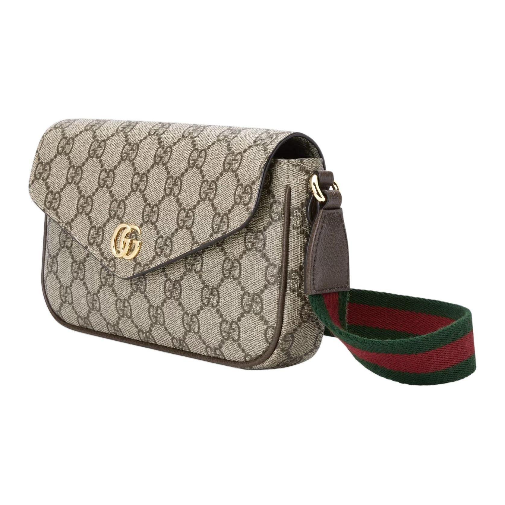 

Gucci Ophidia Подвійний логотип G Застібка-кнопка Полотно та шкіра Міні-сумка через плече Жіноча сумка через плече Коричневий 764961-96IWG-8745 Basic Set (Bag+Dust Bag)