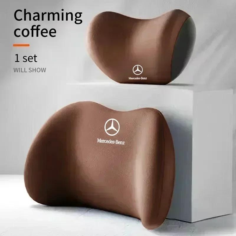 Car Lumbar Back Support Headrest Neck Pillow Car Seat Cushion For Mercedes Benz AMG A B C E S V Class A180 CLK CLA GLE C200 C300 JB1
