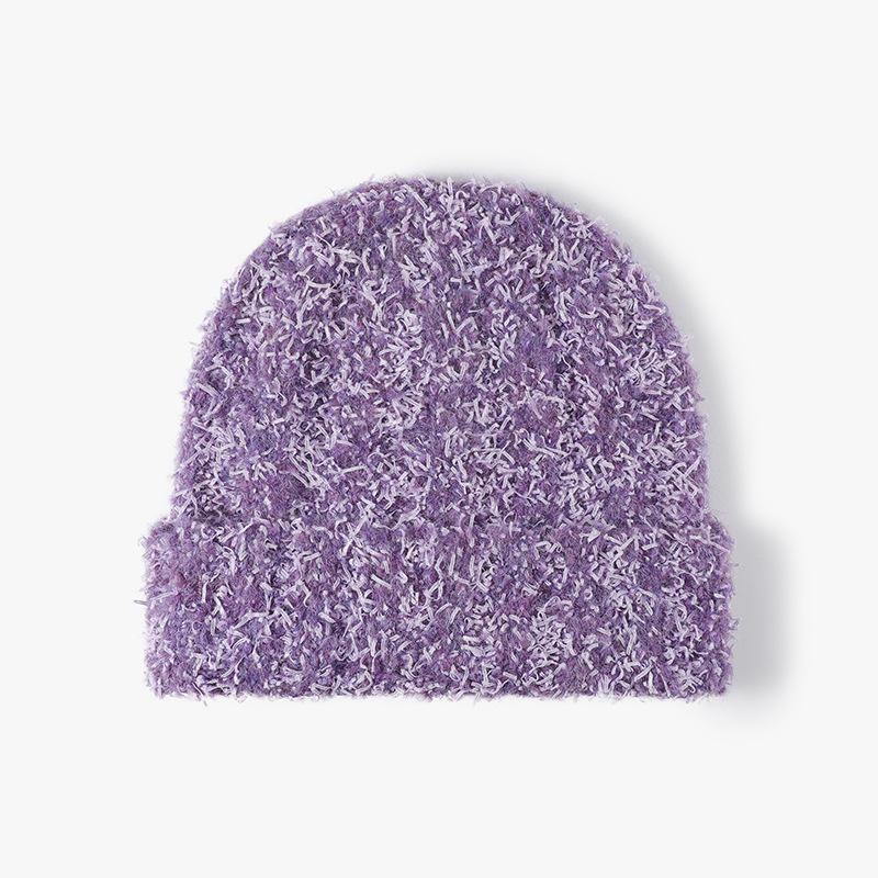 2025 New Trend Wholesale Custom Tags Patch Print Embroidery logo Jacquard Knitted Winter Women Woolen Designer Beanie Hat фиолетовый