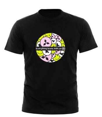 Tudo Começa com um E Acid House Dance Music DJ Camiseta Masculina Rave