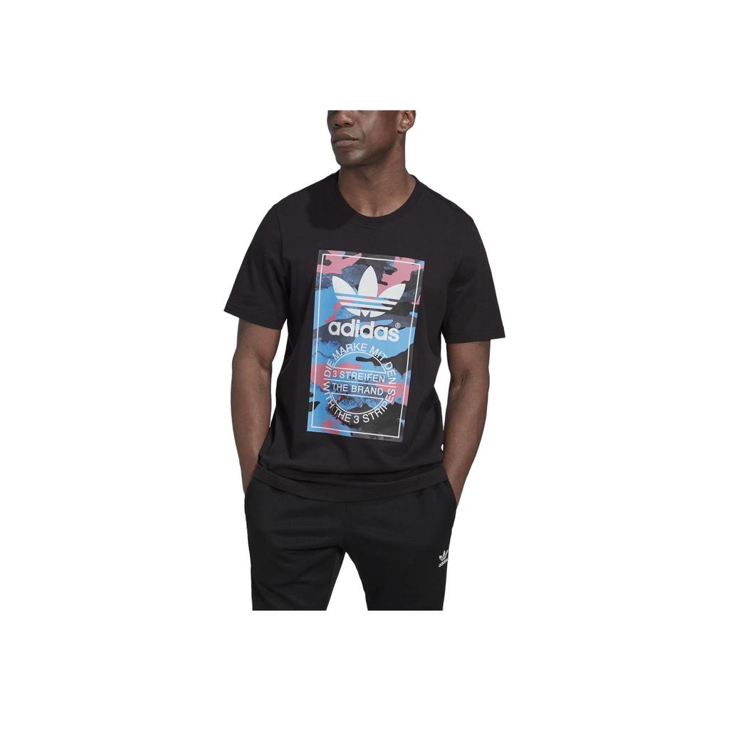Adidas Graphic Camo Tee Black Men Streetwear HK5157