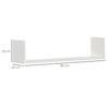 Set of 3 Wooden U-Shaped Floating Shelves Set, 80cm Wall Mounted Hanging Bookshelf, CD DVD Storage Display for Bedroom Living Room Kitchen, White